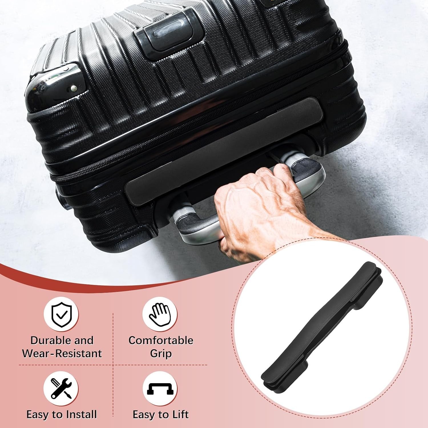 Luggage Replacement Handle [1PCS] -Plastic Handle Grip Carry Strap with Screw...