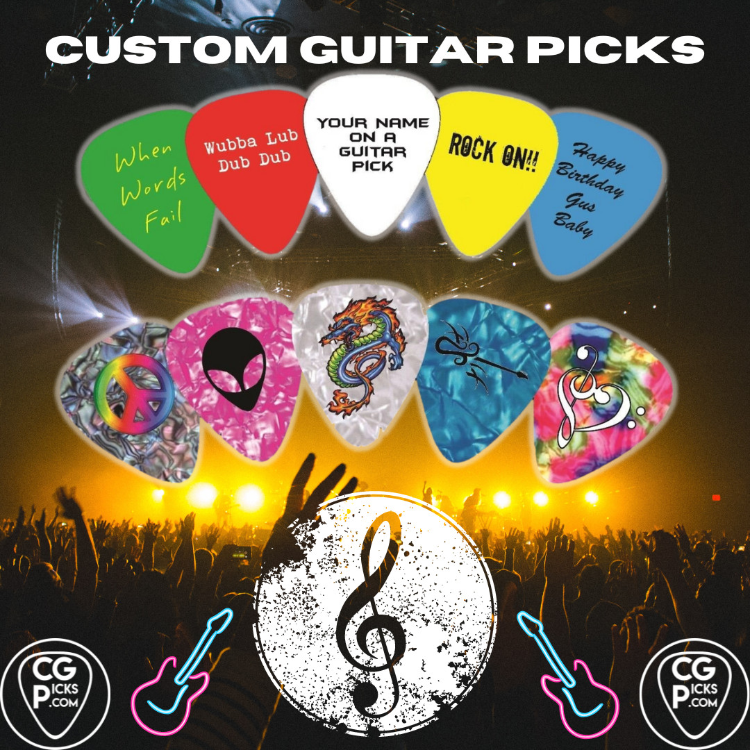 1 Custom Guitar Pick Double sided print