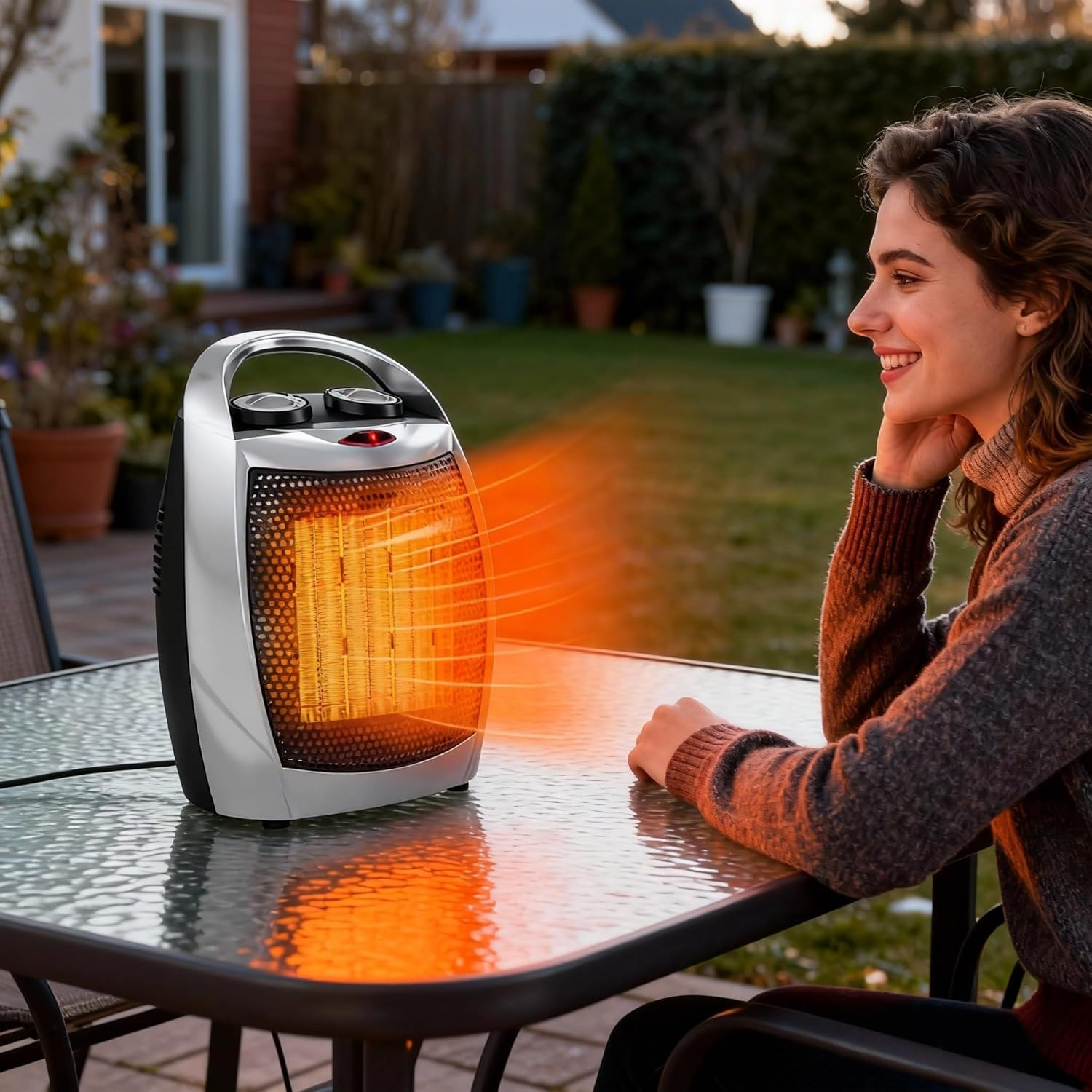 Space Heater - Greenhouse Heater, Heater with Fan, 1500W & 750W, Fast Heating, S