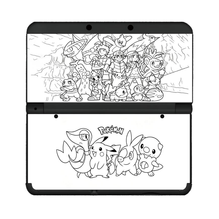 Pokemon Pikachu Line Art Faceplate Cover Shell Case Nintendo series console part