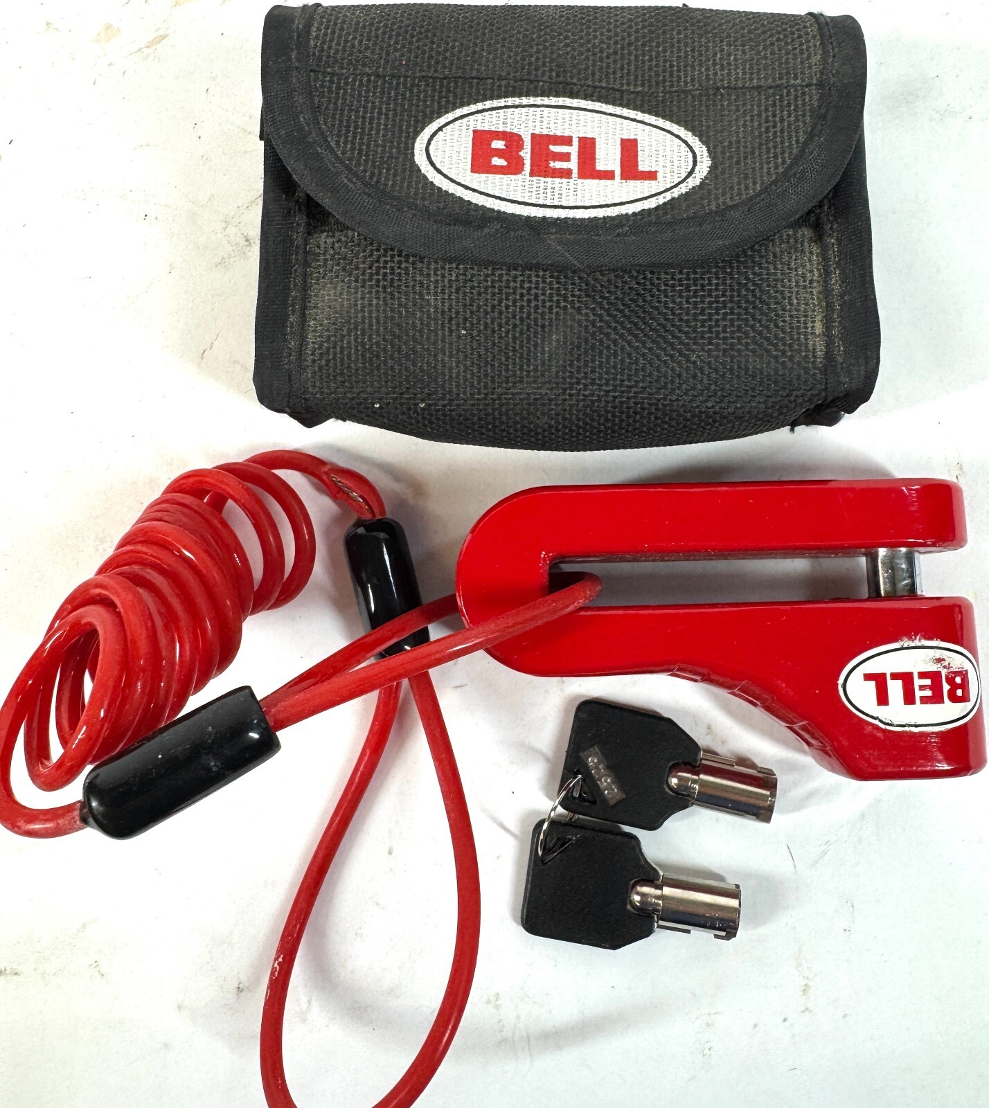 BELL Super Disc Brake Lock The Warden Portable Bicycle Bike w/ Keys Carry Pouch