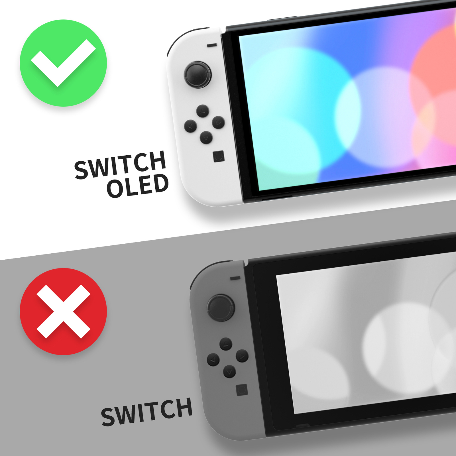 For Nintendo Switch OLED Clear Replacement Full Housing Shell Button Joy-con Key