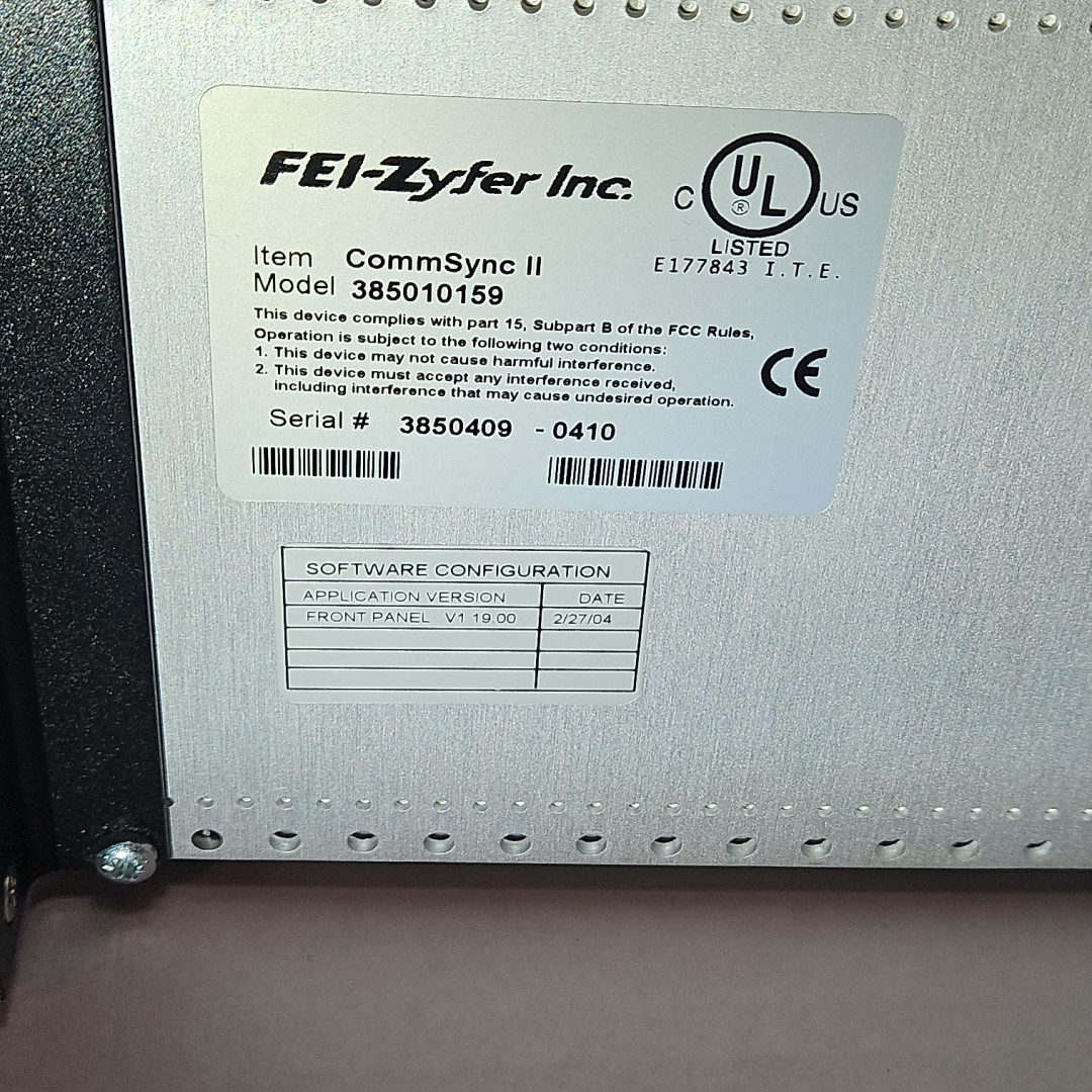 FEI-Zyfer GTF CommSync II 385010159 GPS Time Frequency Standard Modules Manuals