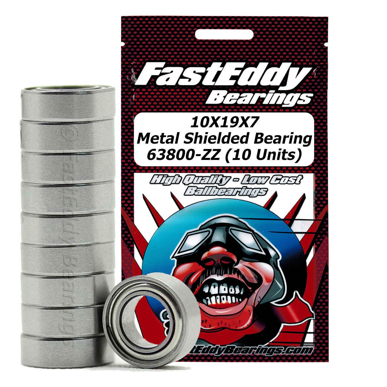 10X19X7 Metal Shielded Bearing 63800-ZZ 10 Units