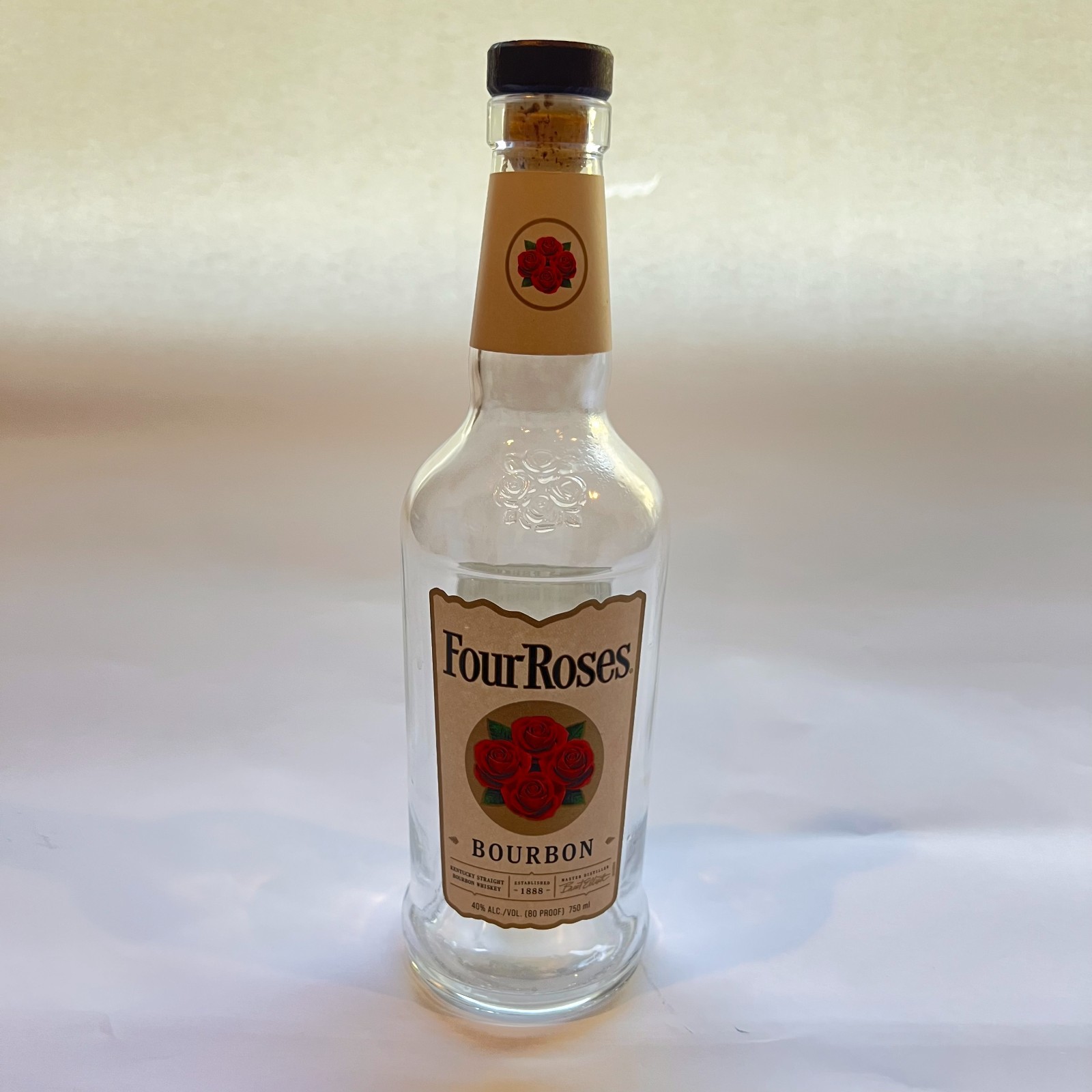 Four Roses Bourbon Empty Bottle 750ml  - Collectors, Hobbyists, Art Projects