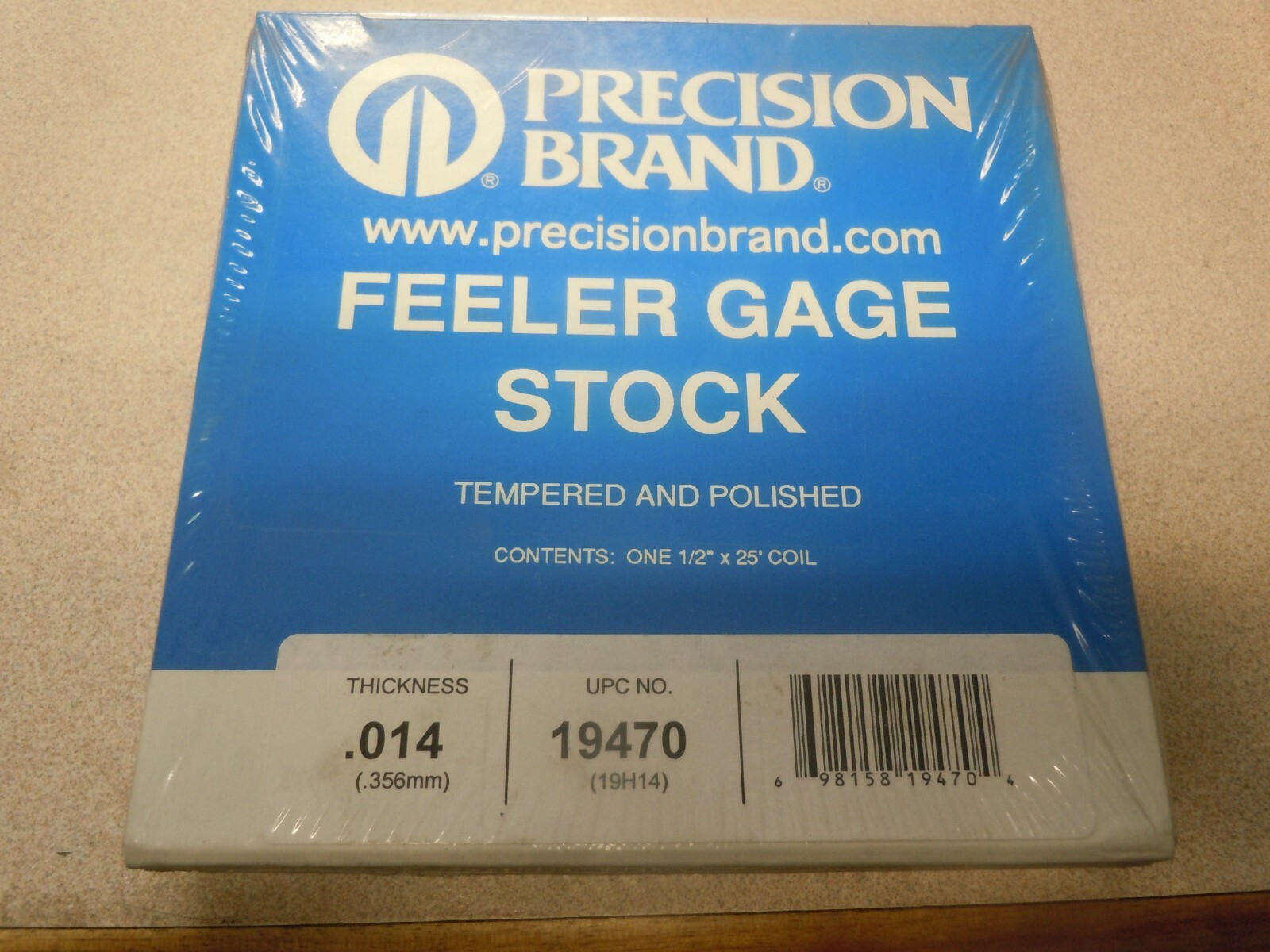 PRECISION BRAND FEELER GAGE STOCK 19470 1/2" X 25' .014" THICK NEW