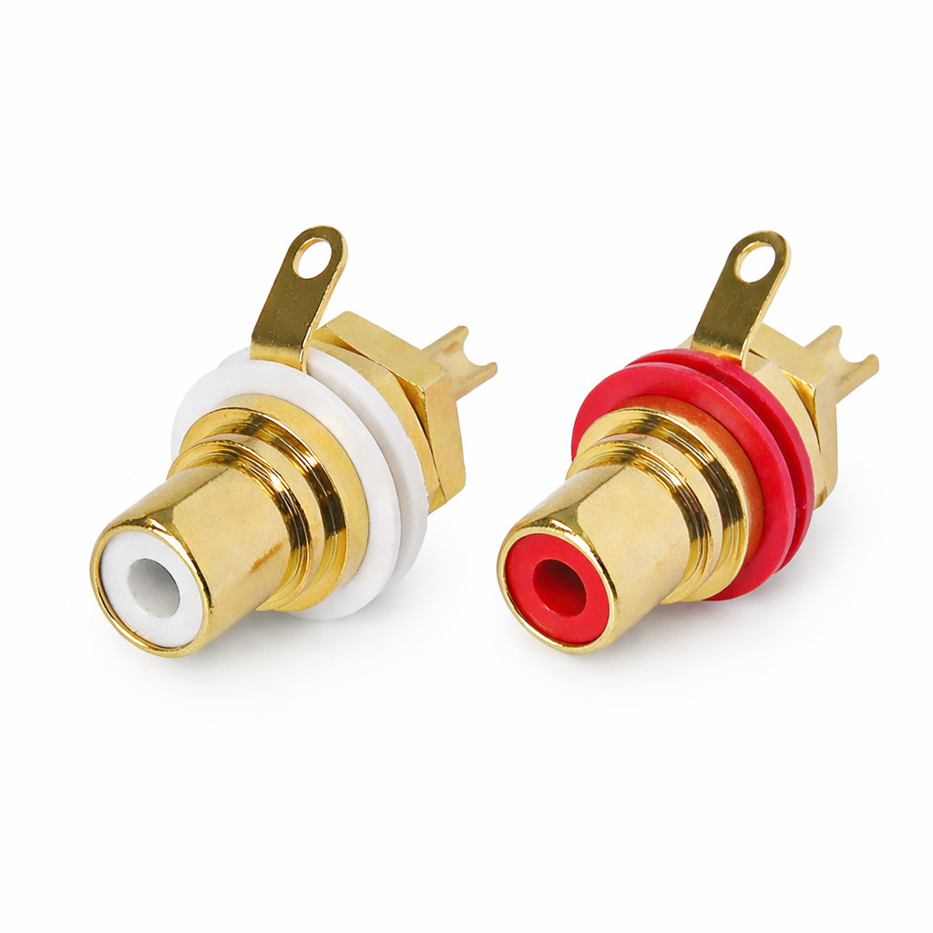 Neutrik Rean NYS367 RCA Phono Socket Pair - Red & White (NYS367-2 / NYS367-9)