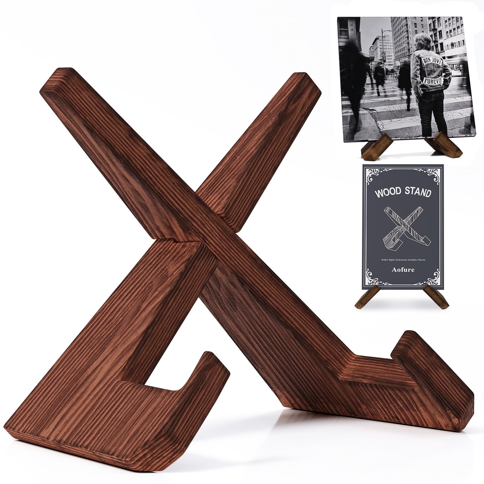 Wooden Vinyl Record Display Stand Now Playing Single LP Album Holder Gift