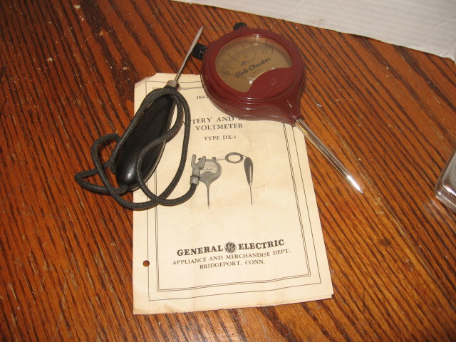 GE Volt Checker Type DX-1  RARE Voltmeter Dk Red Bakelite