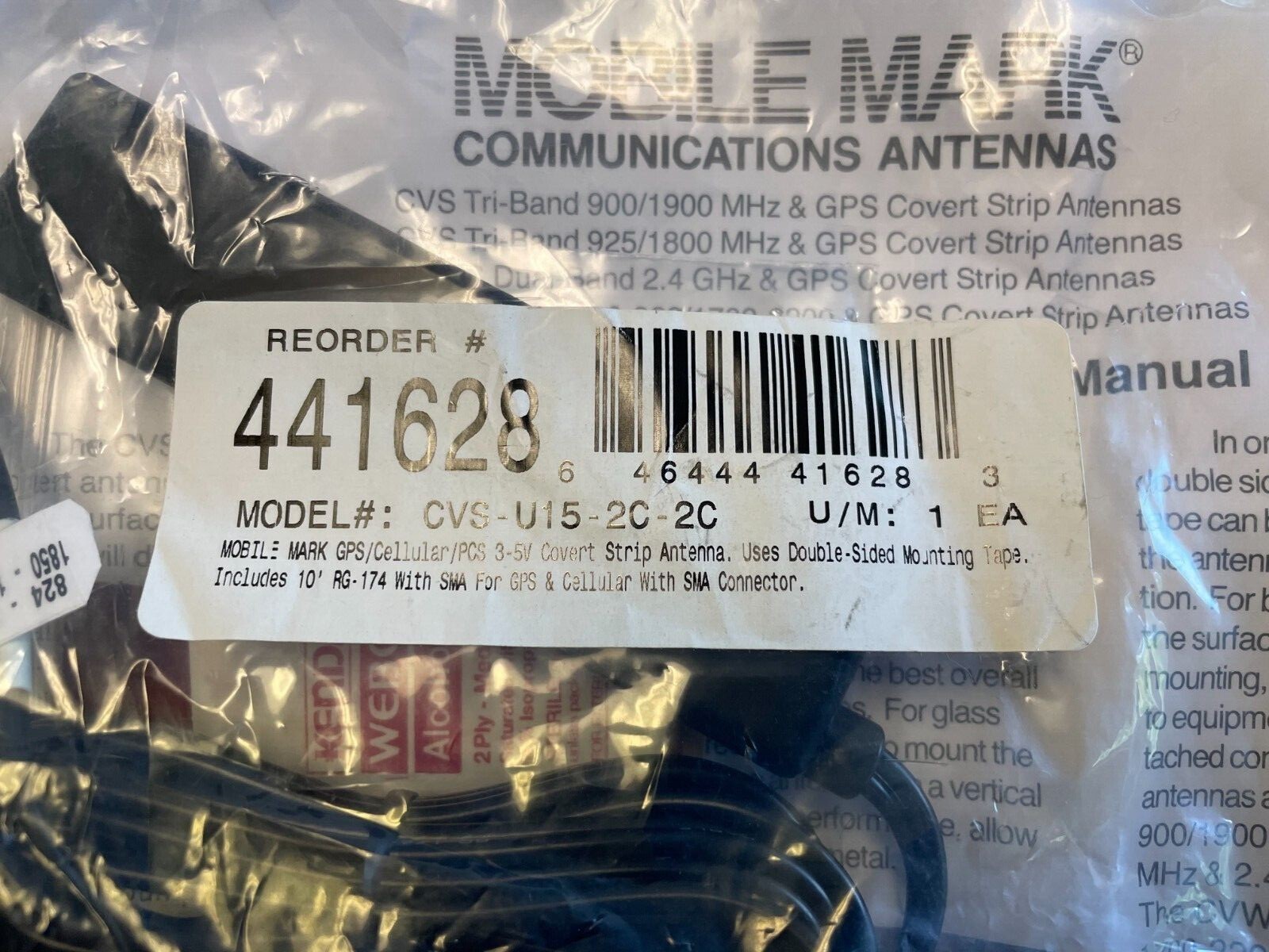 MOBILE MARK GPS/Cellular/PCS 3-5V Covert Strip Antenna - CVS-U15-2C-2C