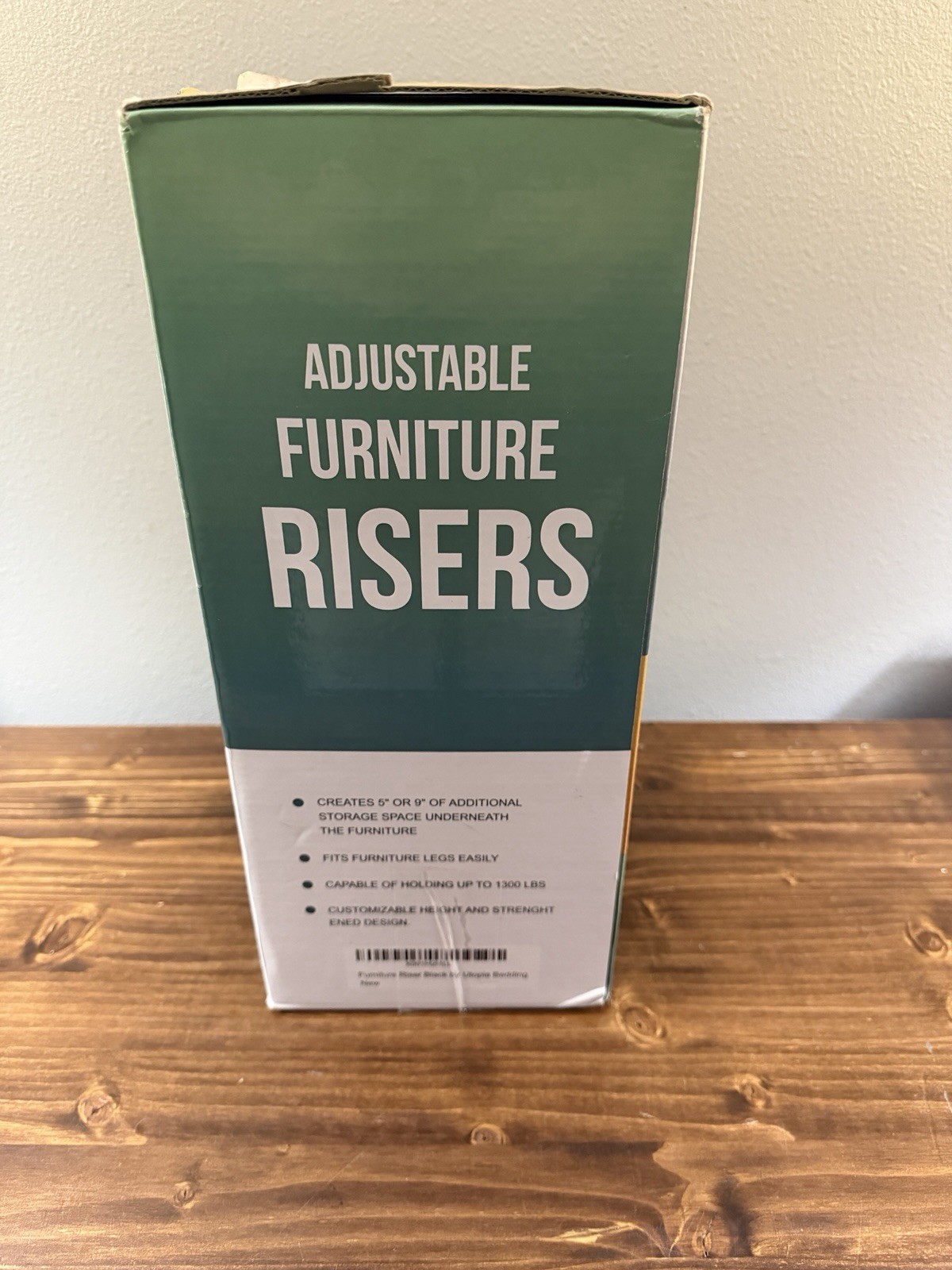White Adjustable Bed/Furniture Risers - 8 Total (4 Base, 4 Riser)