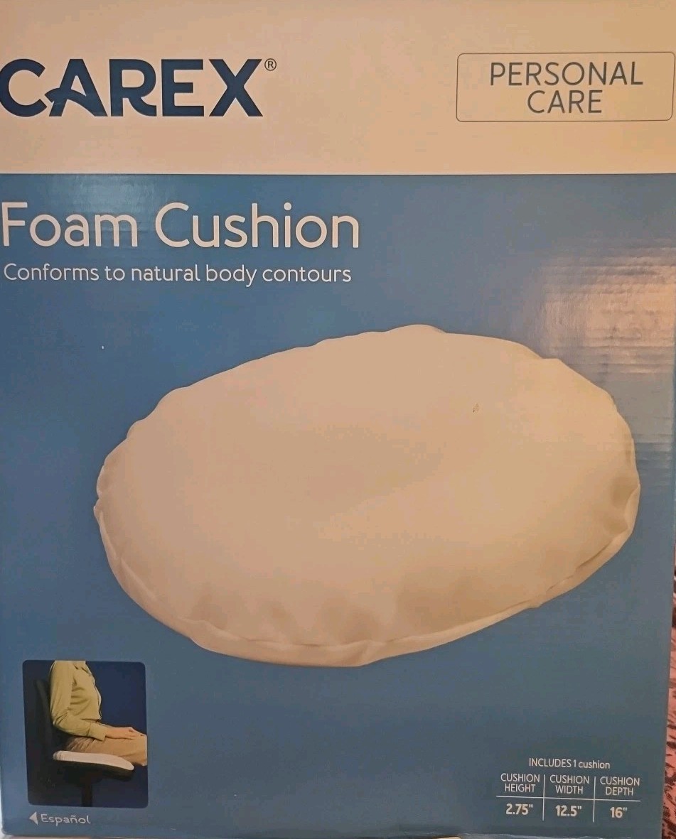 Carex Foam Seat Cushion White P70100 New In Box