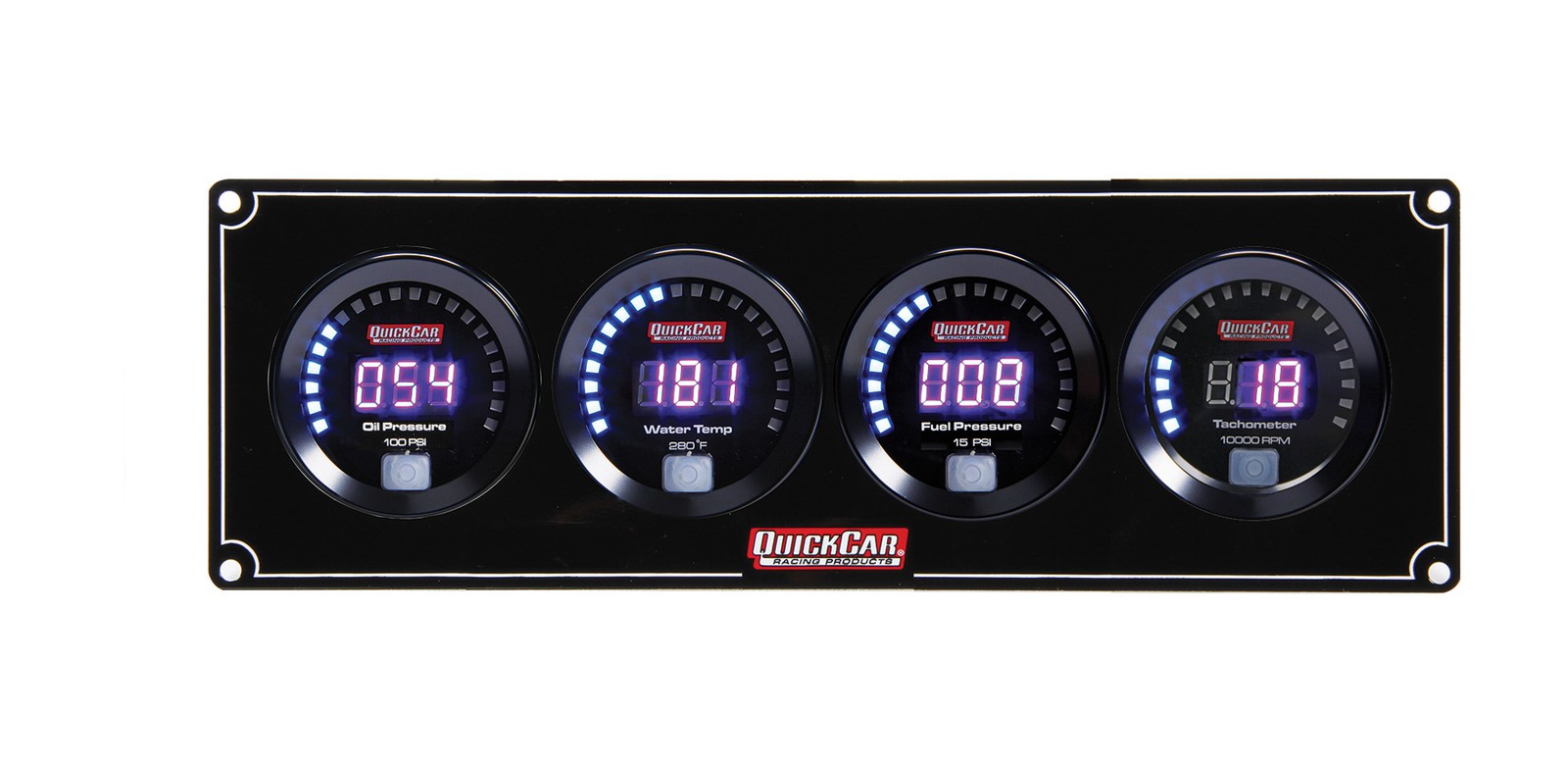 QUICKCAR RACING PRODUCTS Digital 3-1 Gauge Panel OP/WT/FP w/Tach 67-3042