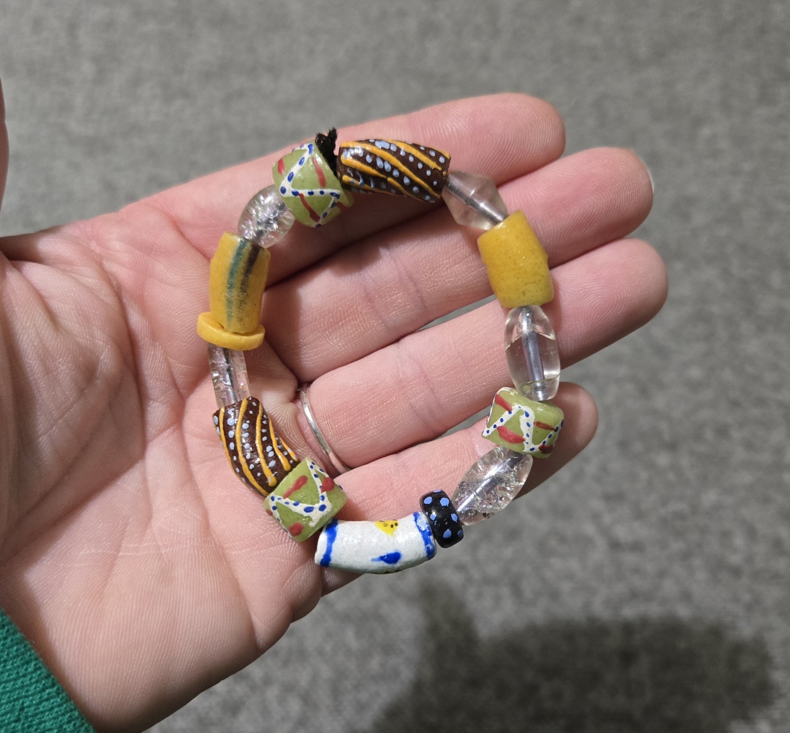 Vintage Handmade Beaded Bracelet 3 In