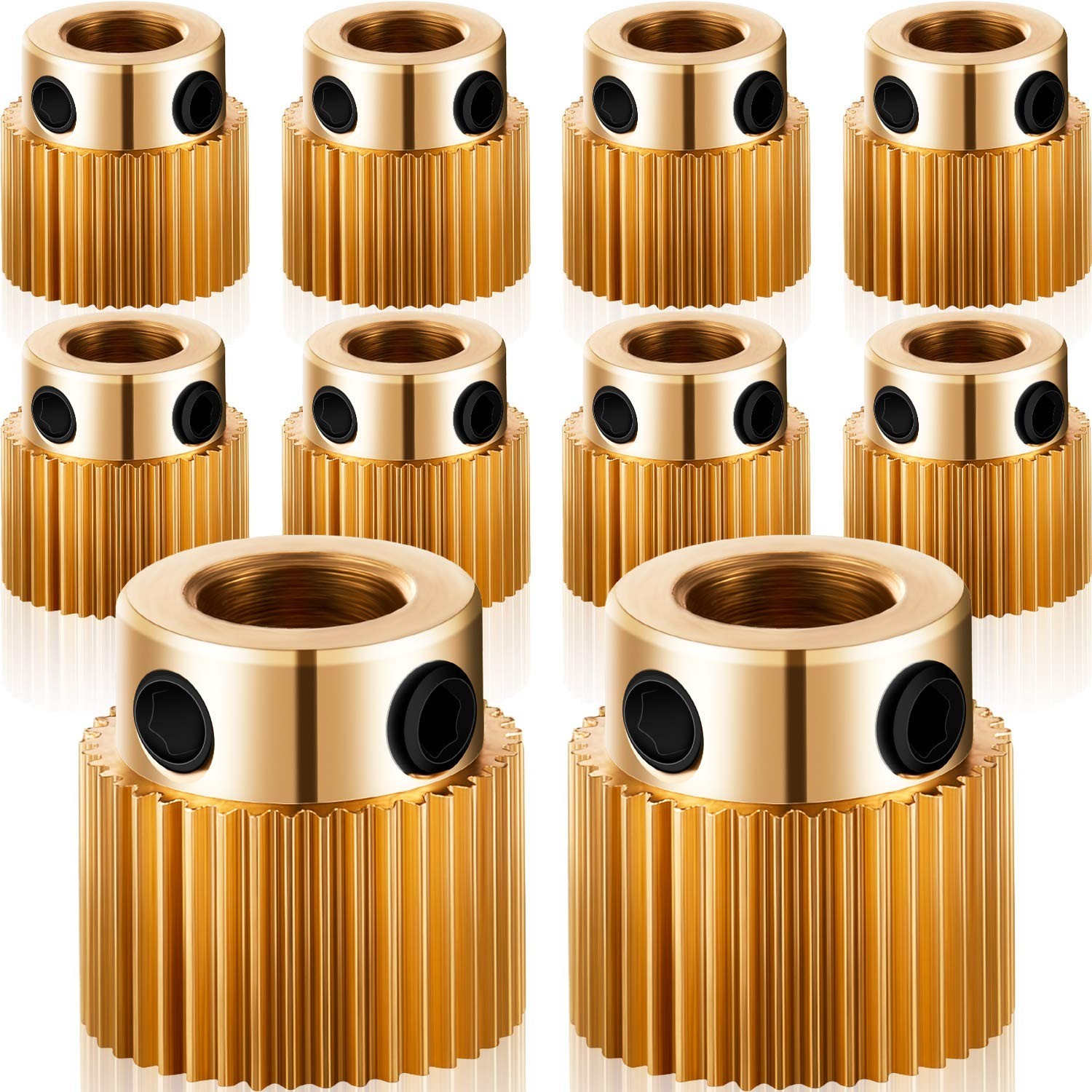 10 Pack Compact 40 Teeth Brass Extruder Gears - Boost 3D Print Performance