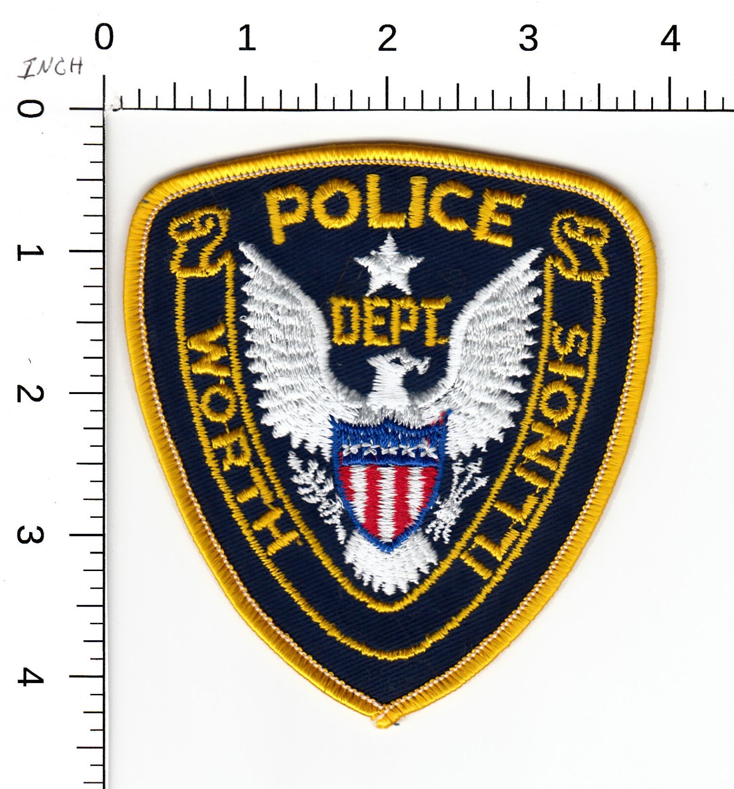OOS -- WORTH -- STOCK EAGLE STYLE ILLINOIS POLICE COLLECTIBLE PATCH