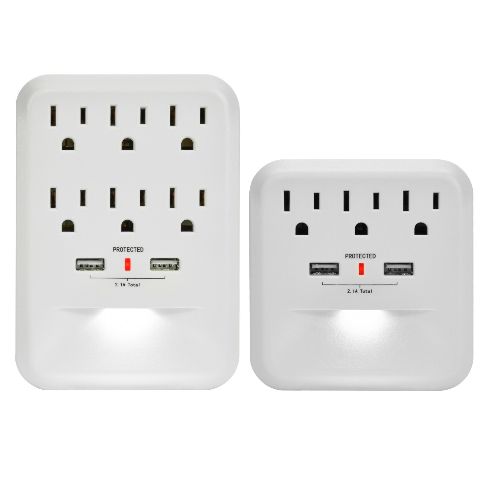 [24 Sets] CP Combo 3 & 6-Outlet 600 Joule w/ 2-port USB-A & Nightlight,CP30006
