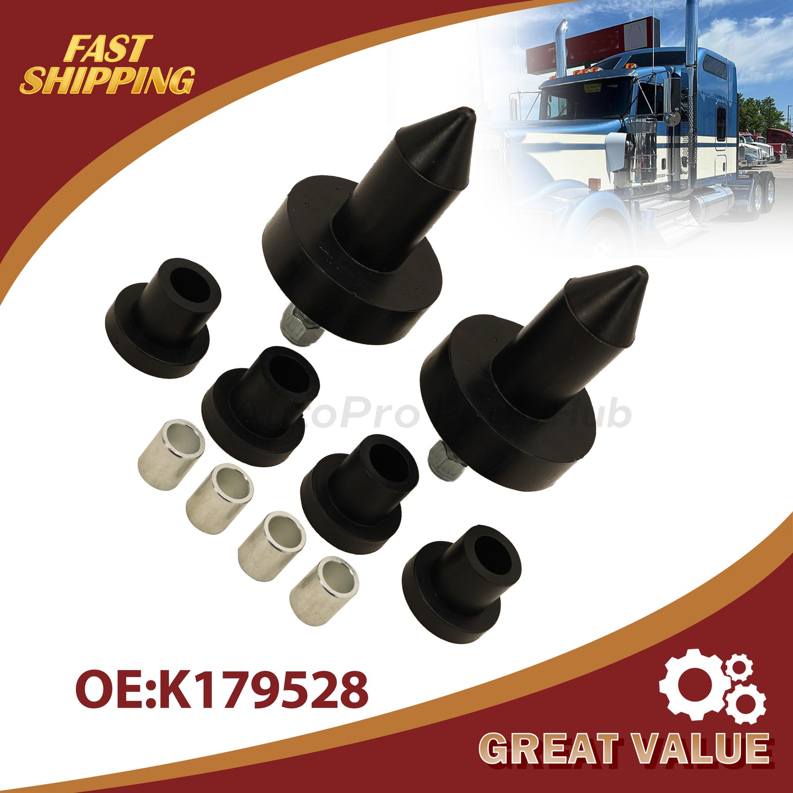 For Kenworth W900A W900B W900L T600 T600B T300 Hood Guide Pin Bushings US