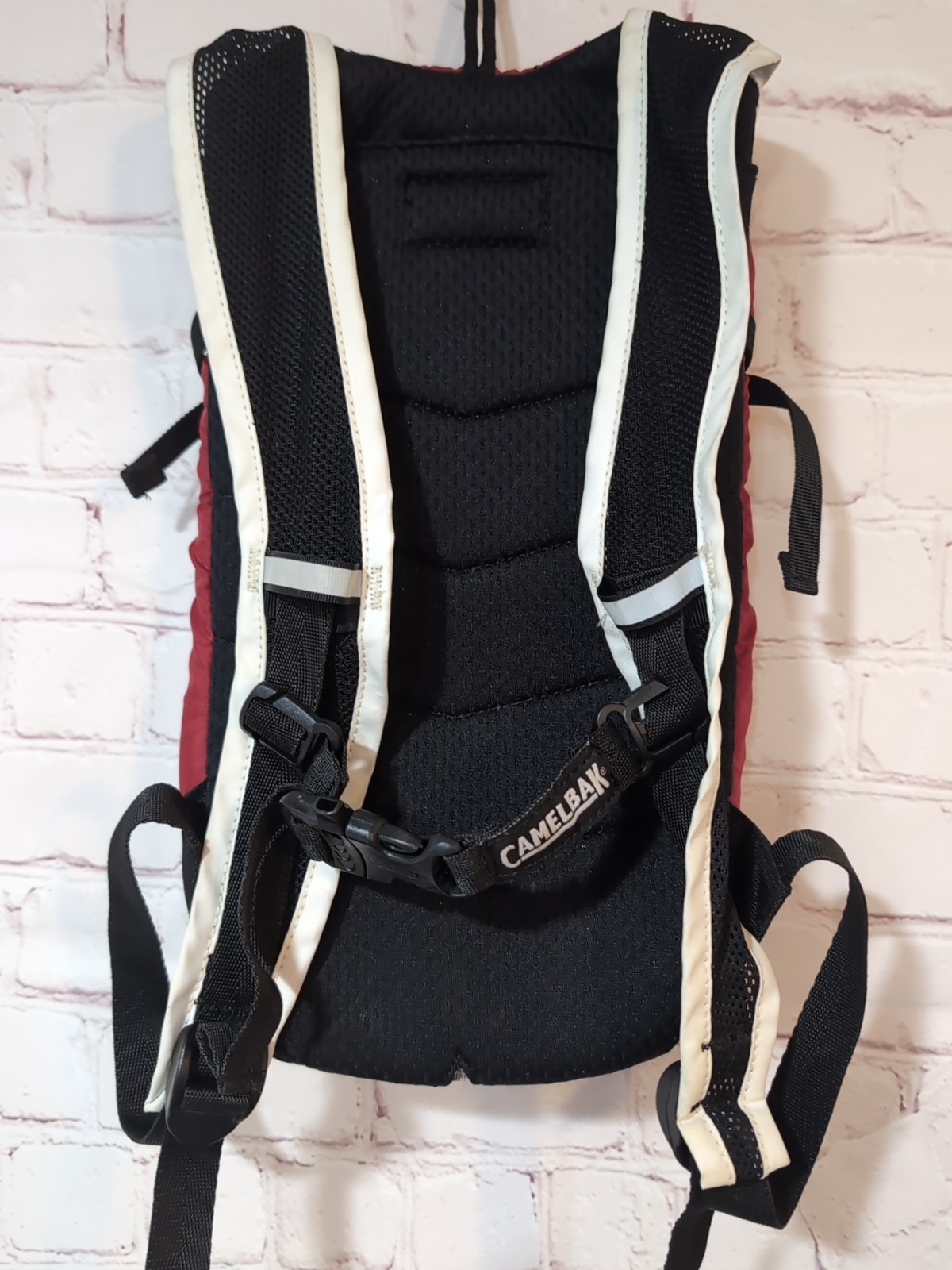 Camelback Mini Mule Hydration Backpack Red White Flames Hiking NO BLADDER