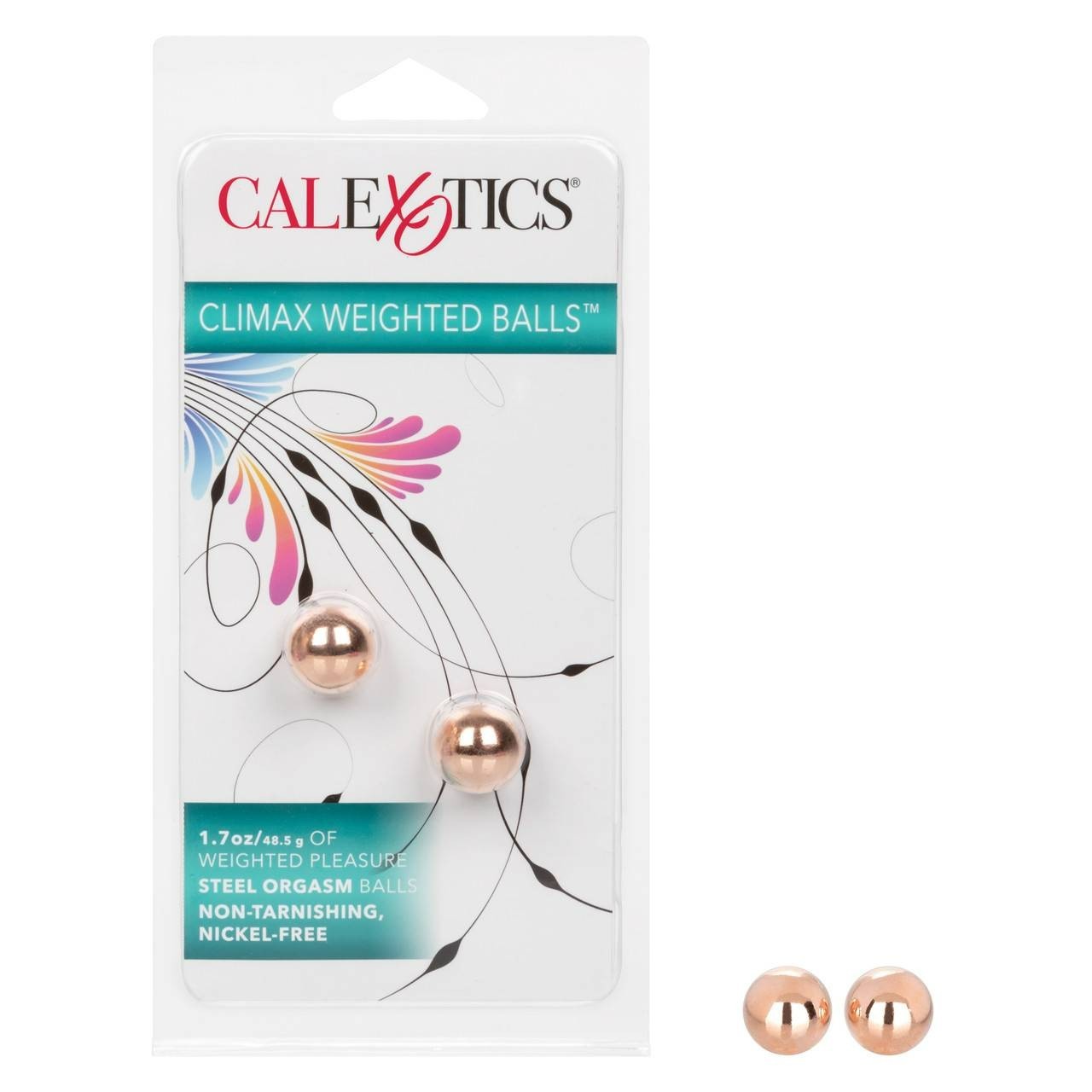 Cal Exotics Climax Weighted Rose Gold Steel Kegel Balls