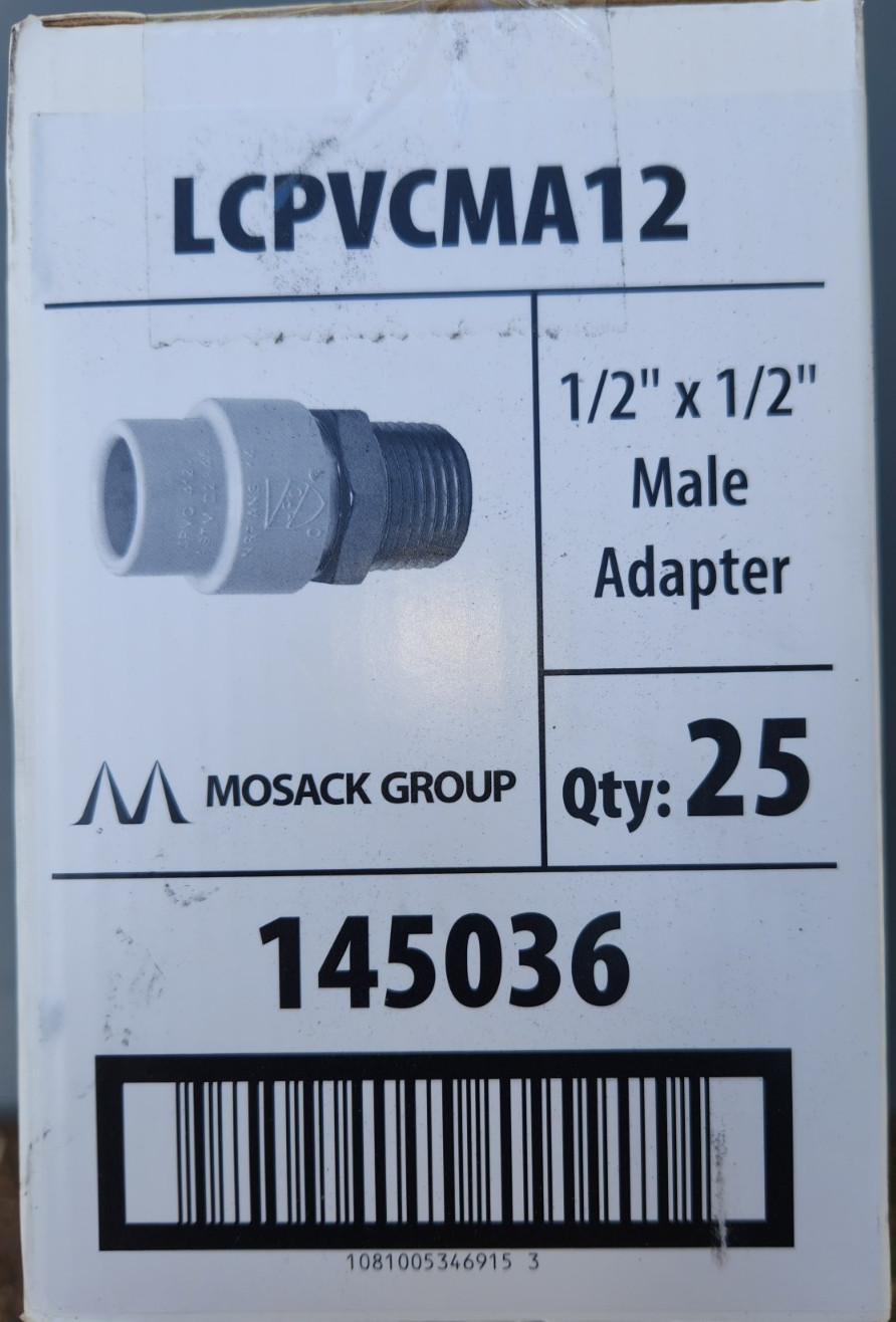 (25 Pk) RELIABILT 1/2-in CPVC Male Adapter, 145036