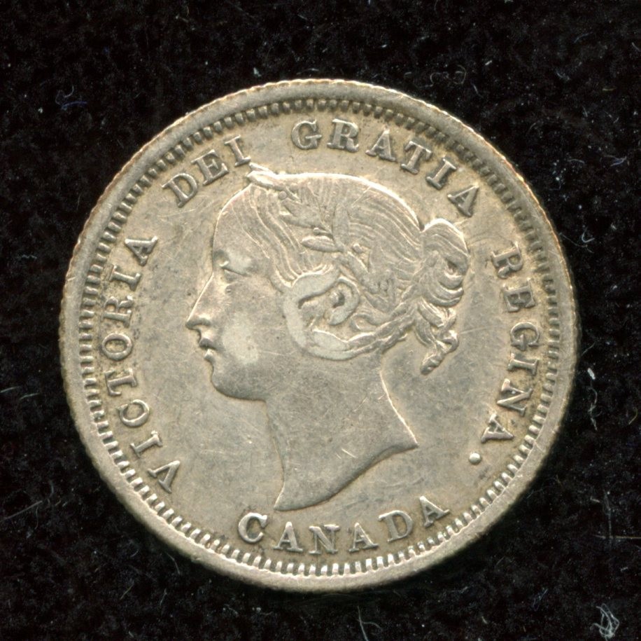 1870 Flat Rim Canada Five Cents - Very Fine Condition