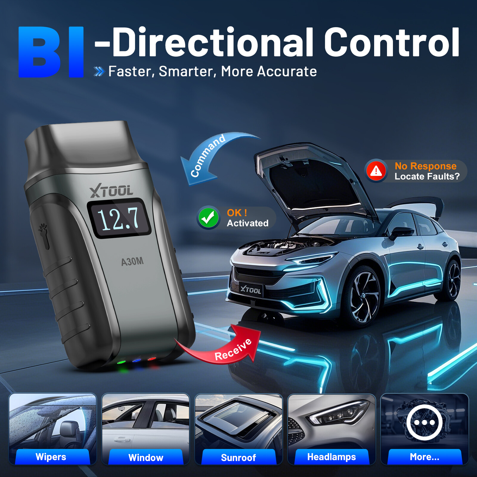 XTOOL A30M V2.0 OBD2 SCanner All System Auto Diagnostic Tool Bluetooth 19+Reset