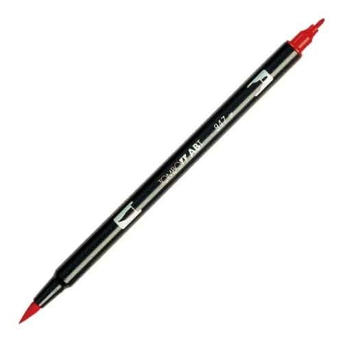 Tombow Dual End Brush & Fine Pen Burnt Sienna 947 Arts Craft Write Office School
