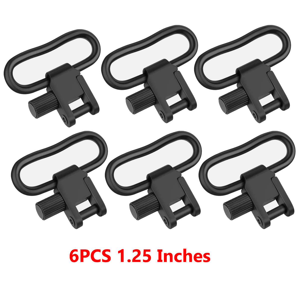 6Pcs Rifle Sling Swivels 1-1/4" Width 300LB Heavy Duty Quick Detach Sling Loop