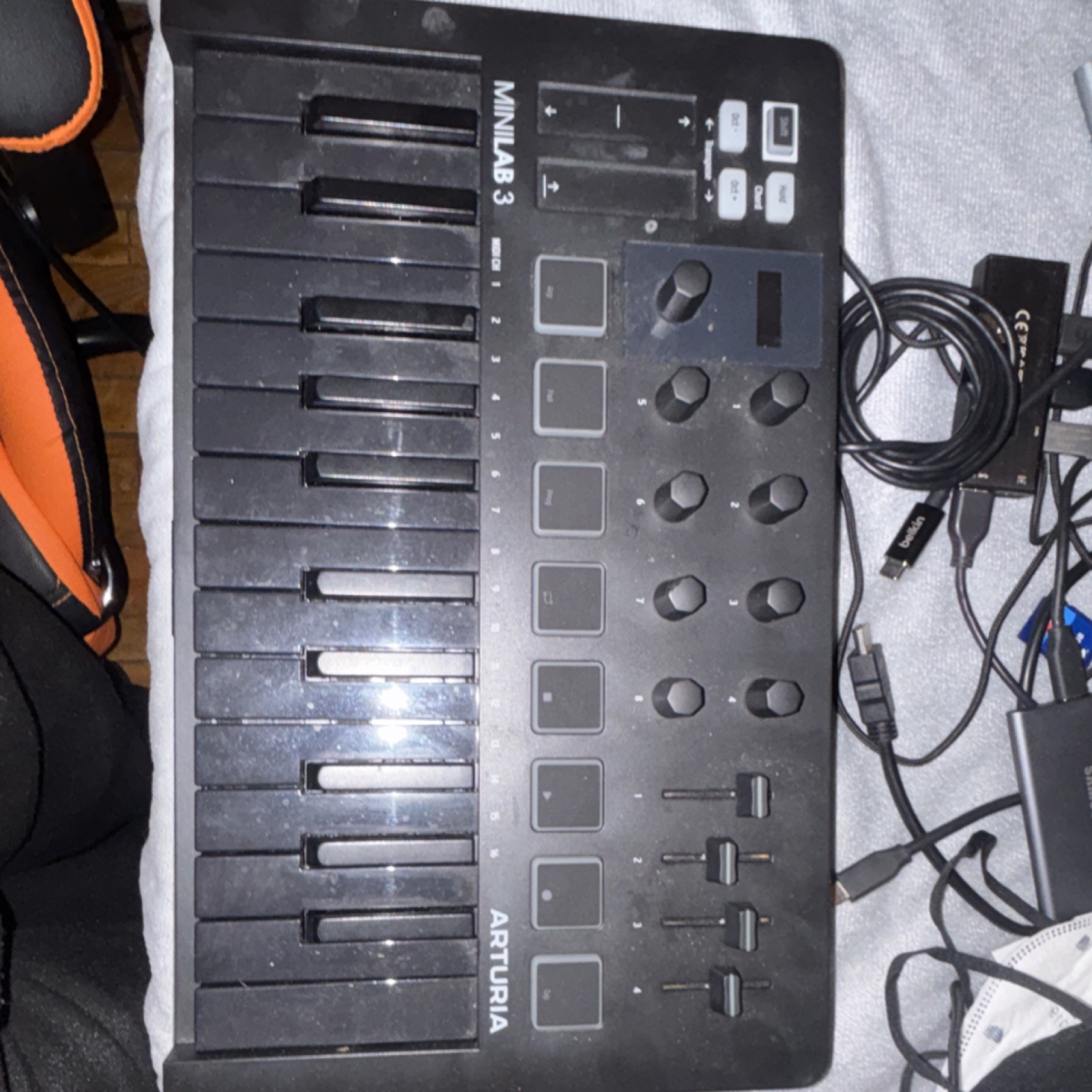 Arturia MiniLab 3 25-Key MIDI Keyboard Controller, Pad Triggers, USB C, Faders