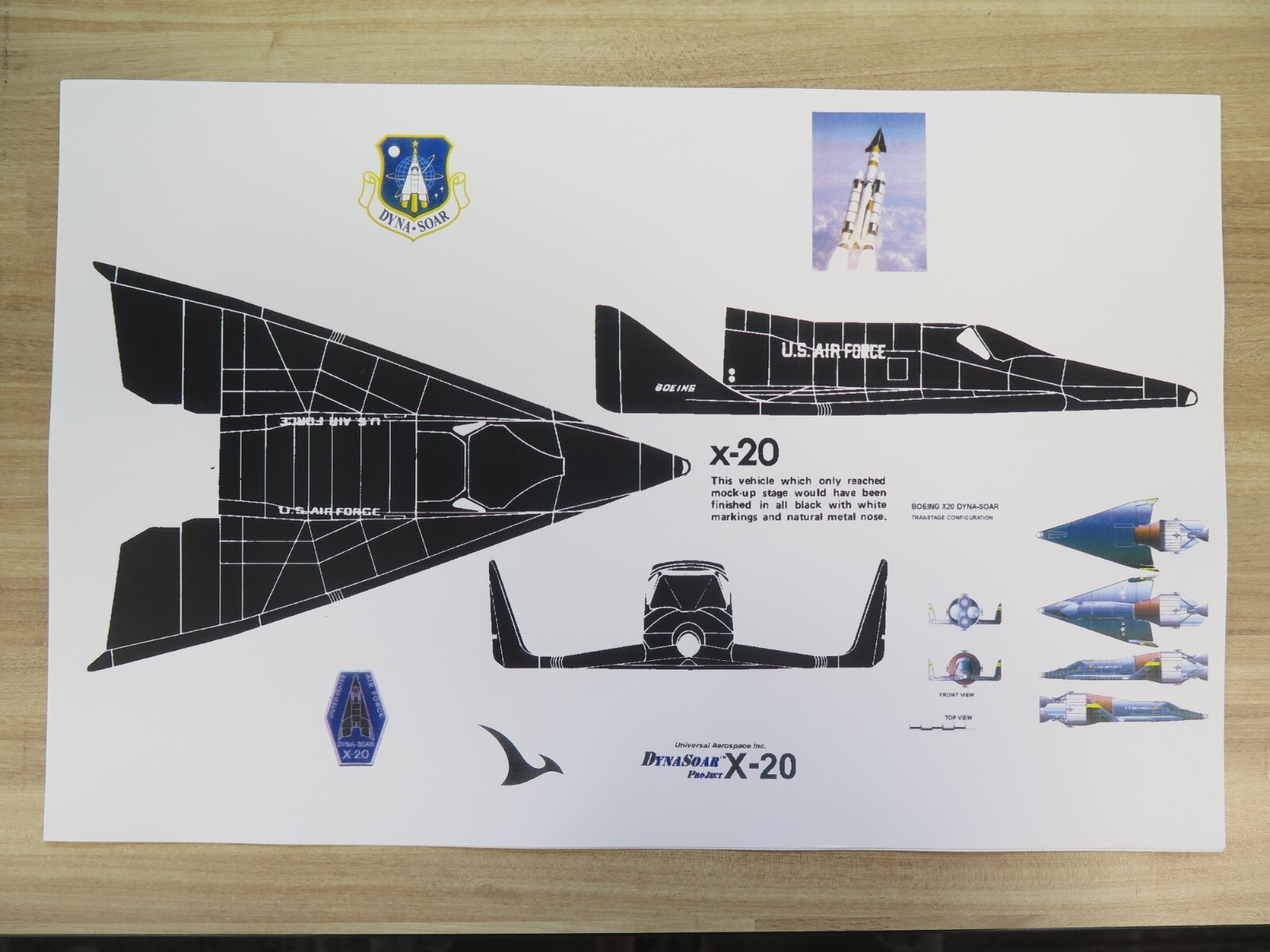 X-20 Dyna-Soar  Rocket Space Plane Diagram
