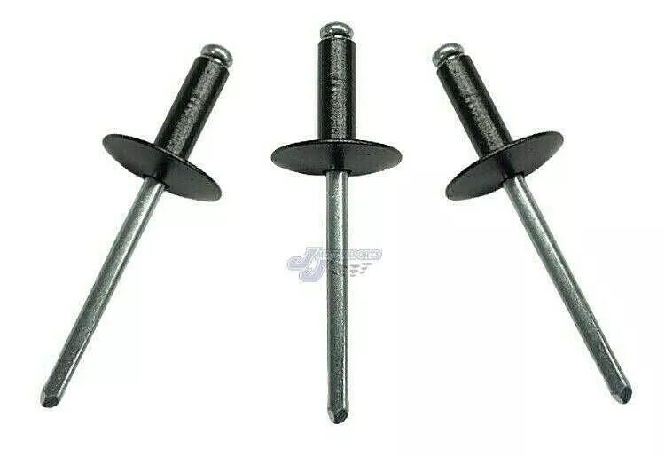 Large Head FLAT Black Rivets Pop Rivet 250 ct. 3/16" Racing Fastener UMP IMCA