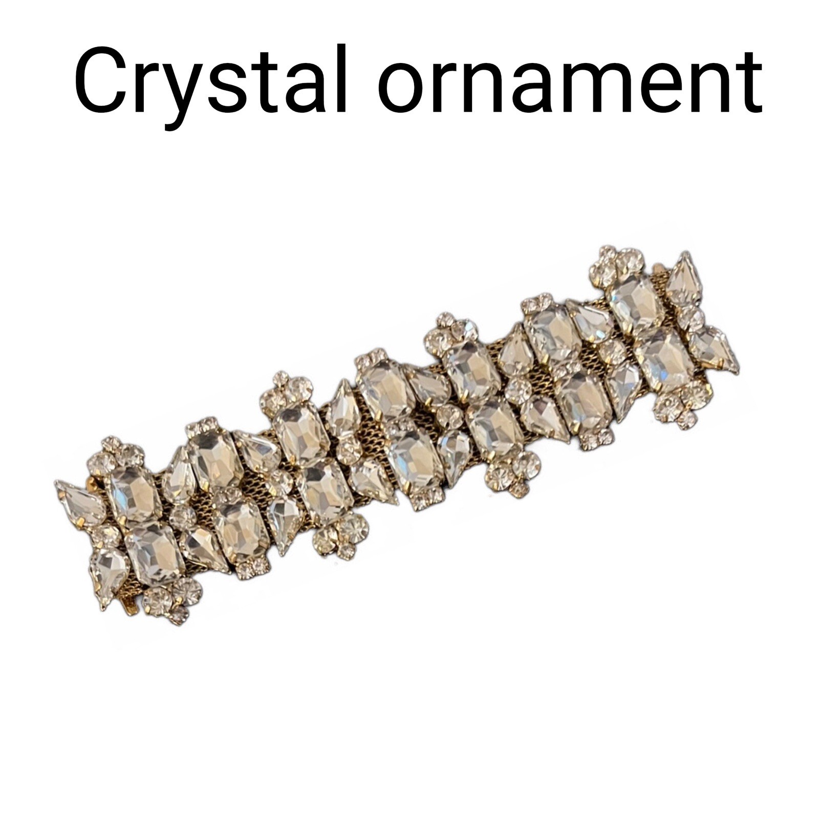 Crystal Ornament/Concho Bags,shoes, Belts, Bracelets 5.5” X 1.25” Clear Color