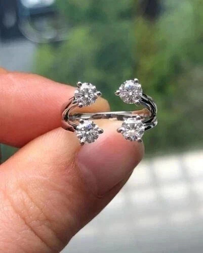 Cubic Zirconia Adjustable  Toe Ring 925 Sterling Silver Wedding Gift For Women's