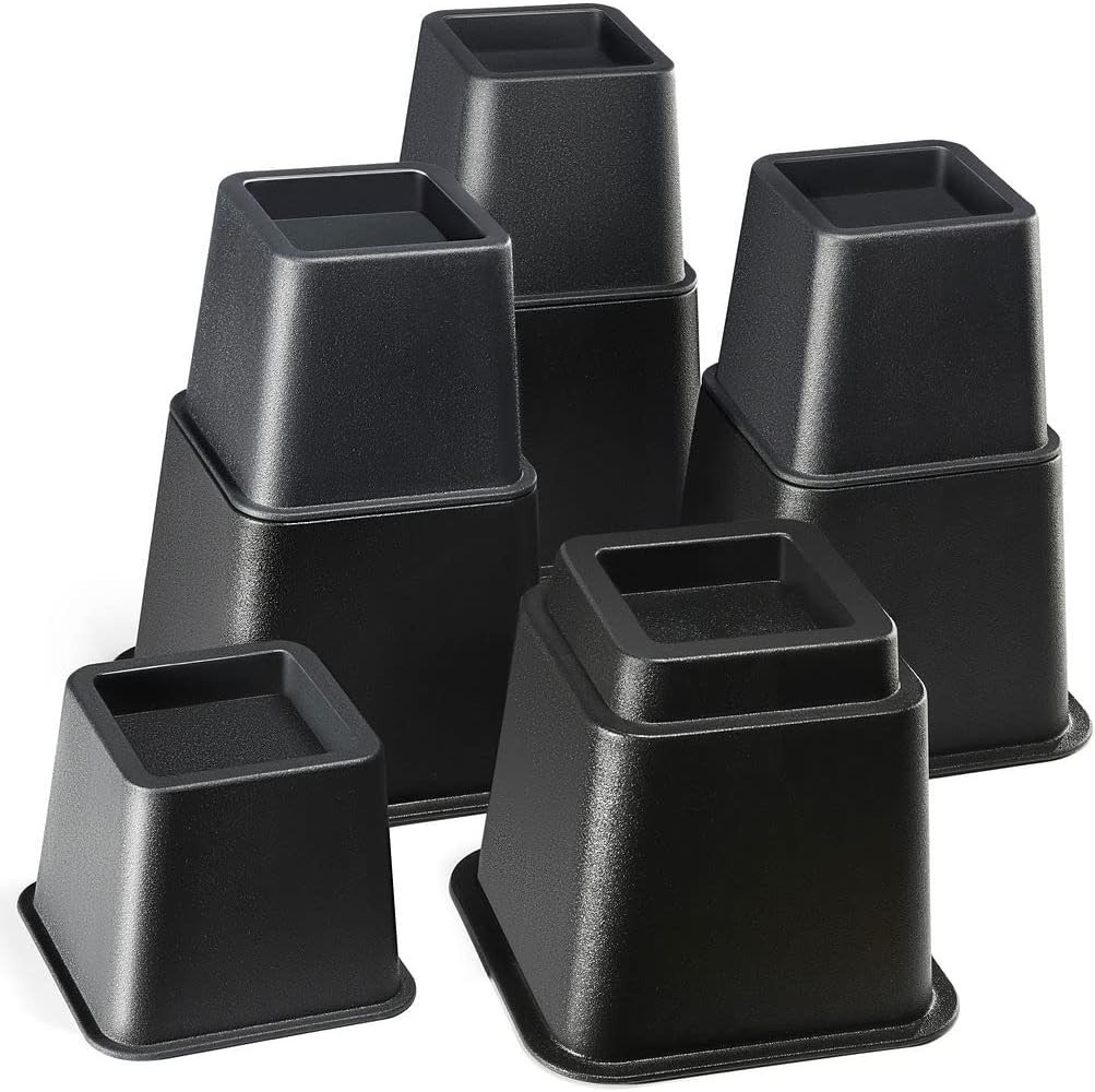 Adjustable Bed Risers Supports 1300 lbs Elevates Bed Couch Table 8 Pack