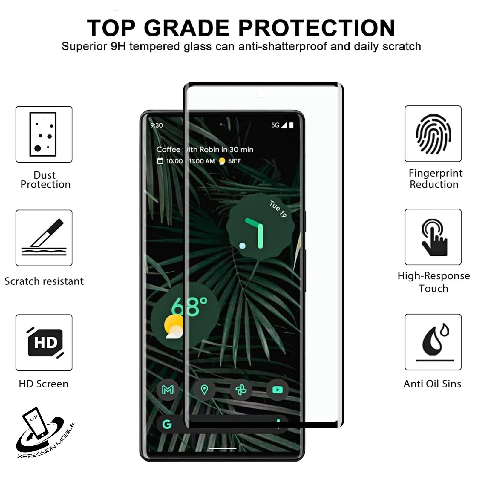 For Motorola Edge+ Plus 2023 Tempered Glass Screen Protector Fingerprint Cover