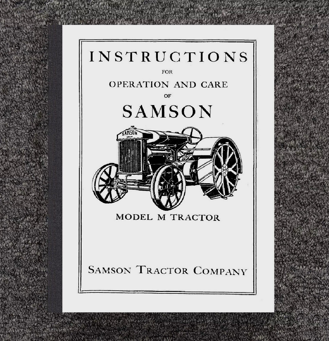 4-Cyl All Fuel Row-Crop Tractor Operator Instr. Manual Fits Samson Model M P36
