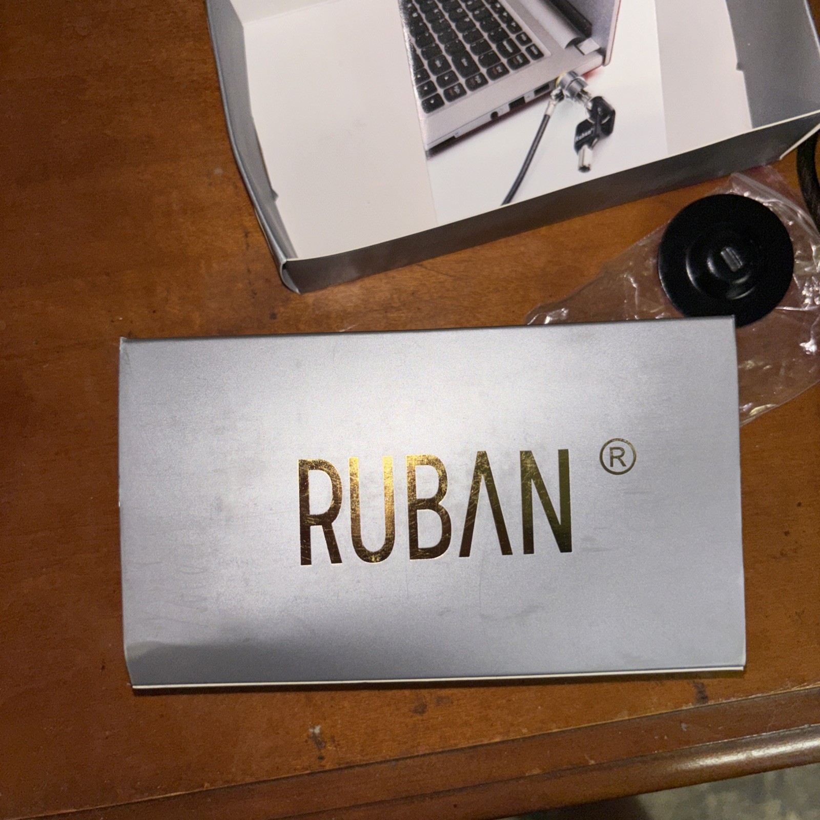 Ruban notebook computer cable lock Black