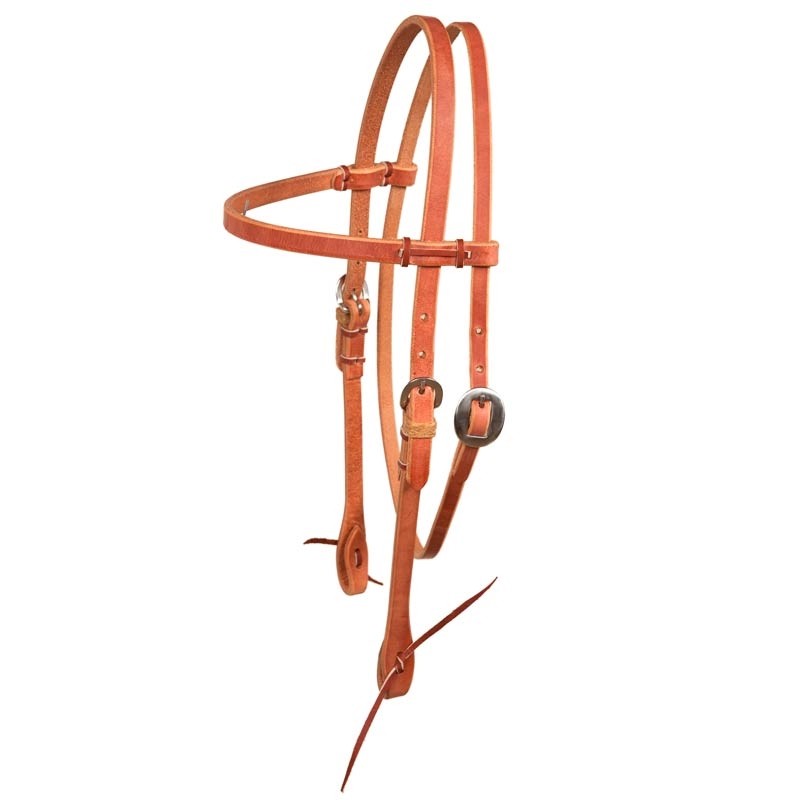 Horse Western Challenger USA Hermann Oak Leather No Stitch Bridle Headstall Tack