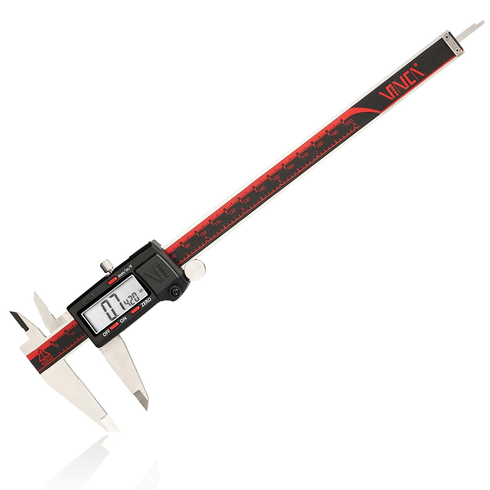 VINCA IP54 Grade Digital Caliper, DCLA-0805 8 Inch/200mm, Inch/Millimeter/Fra...