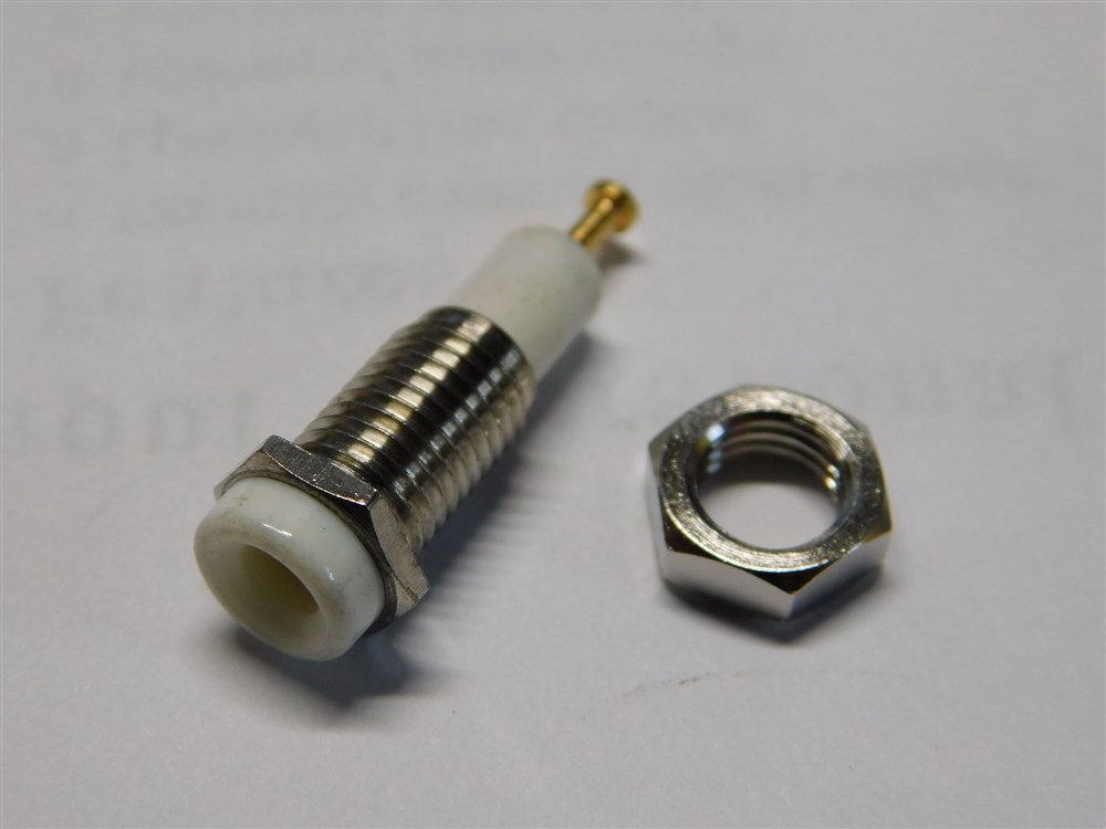 10 Mil-Spec E.F. Johnson 105-0201-200 White Insulated Metal Clad Tip Jacks Au