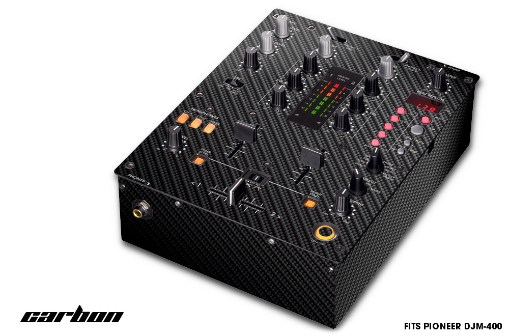 Skin Decal Wrap for PIONEER DJM-400 DJ Mixer CD Pro Audio DJM400 Parts CARBON