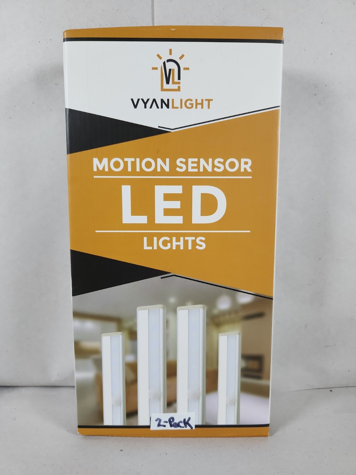 Vyanlight Motion Sensor LED Lights 2-Pack 7.6 x 1.2 Inches 50,000 LED Life VL309