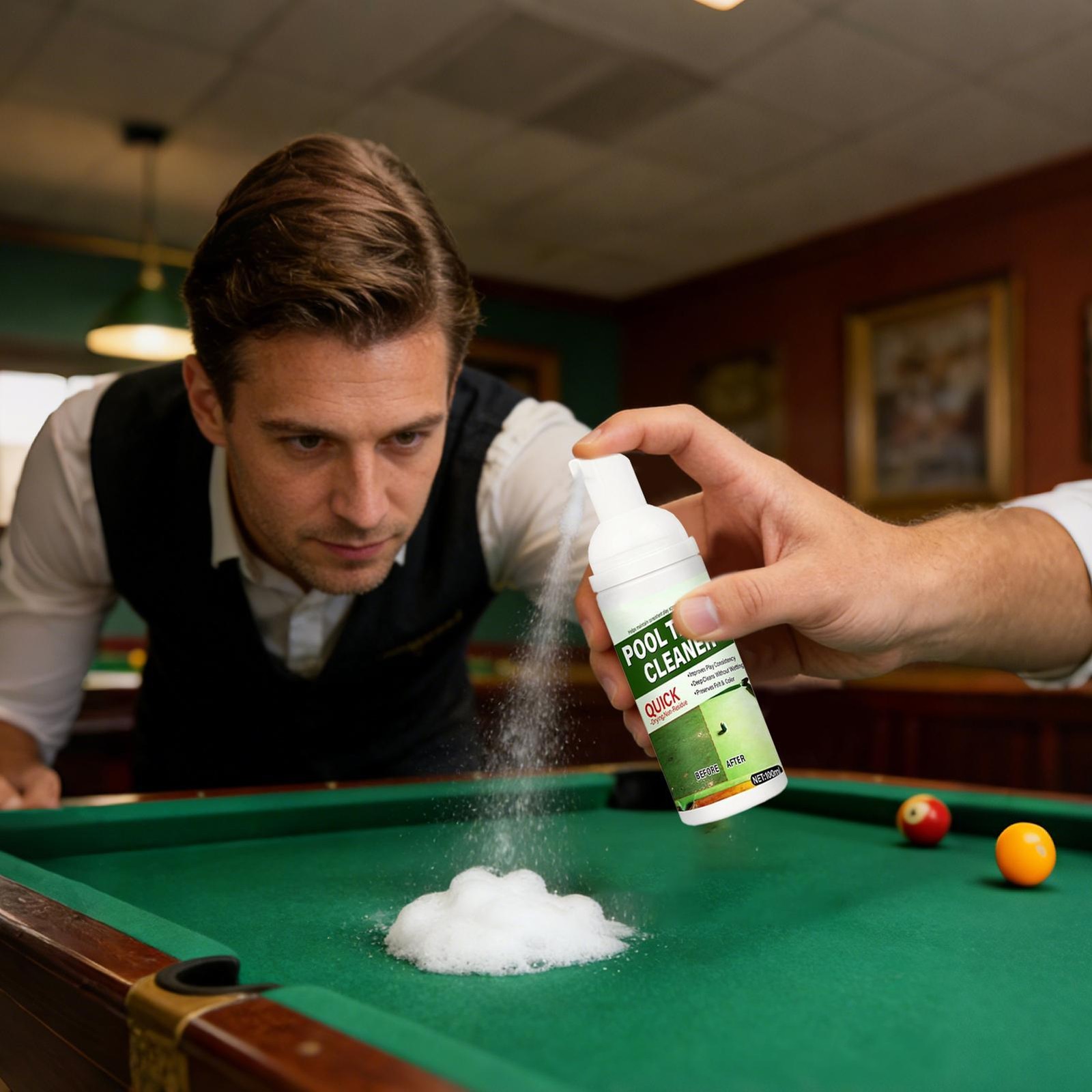Quick Clean Pool Table Felt Cleaner - Cleaner Spray 100ml & Towel