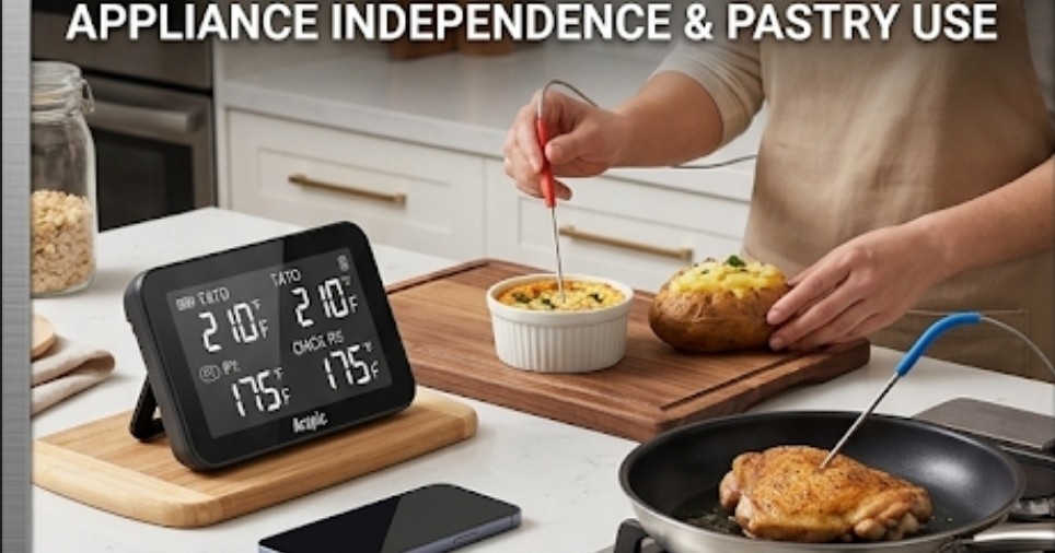 Arspic Digital Wireless Meat Thermometer Multi-Probe Smart APP Black