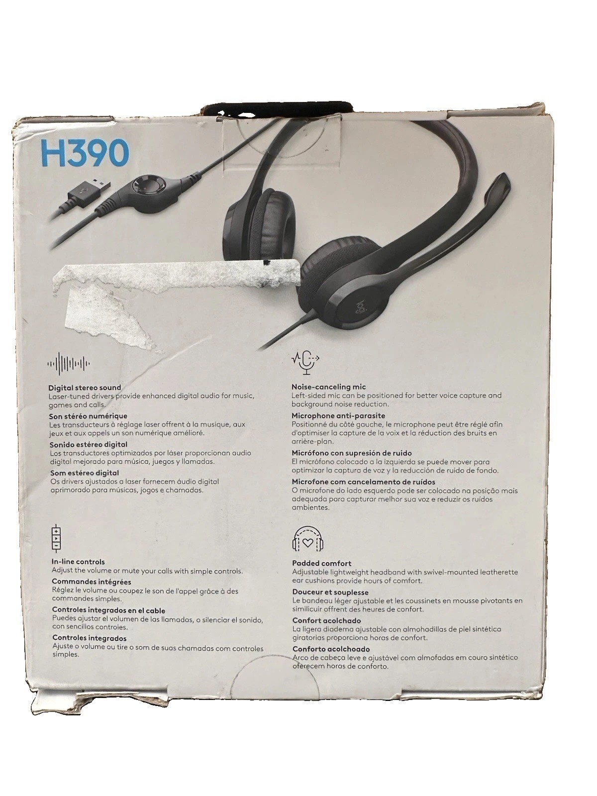 Logitech H390 Black Over the Ear Headset