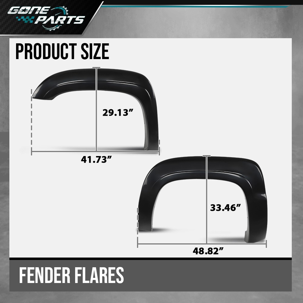 Full Set Paintable Fender Flares Fit For 2007-2013 Chevrolet Avalanche