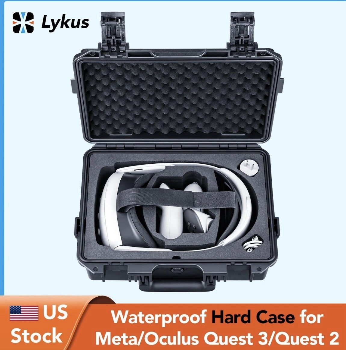 Lykus Titan OQ200 Waterproof Hard Case for Meta Oculus Quest 3/& 2 [CASE ONLY]