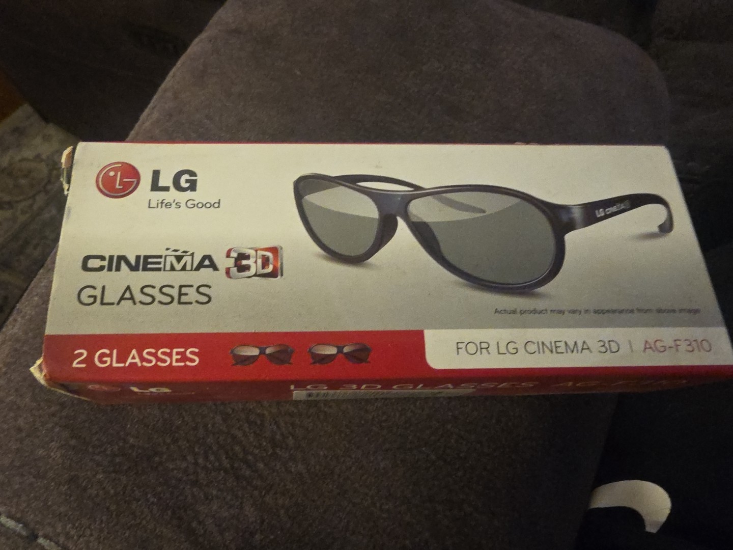 NIB LG Set Of 2 Cinema 3D Glasses AG-F310