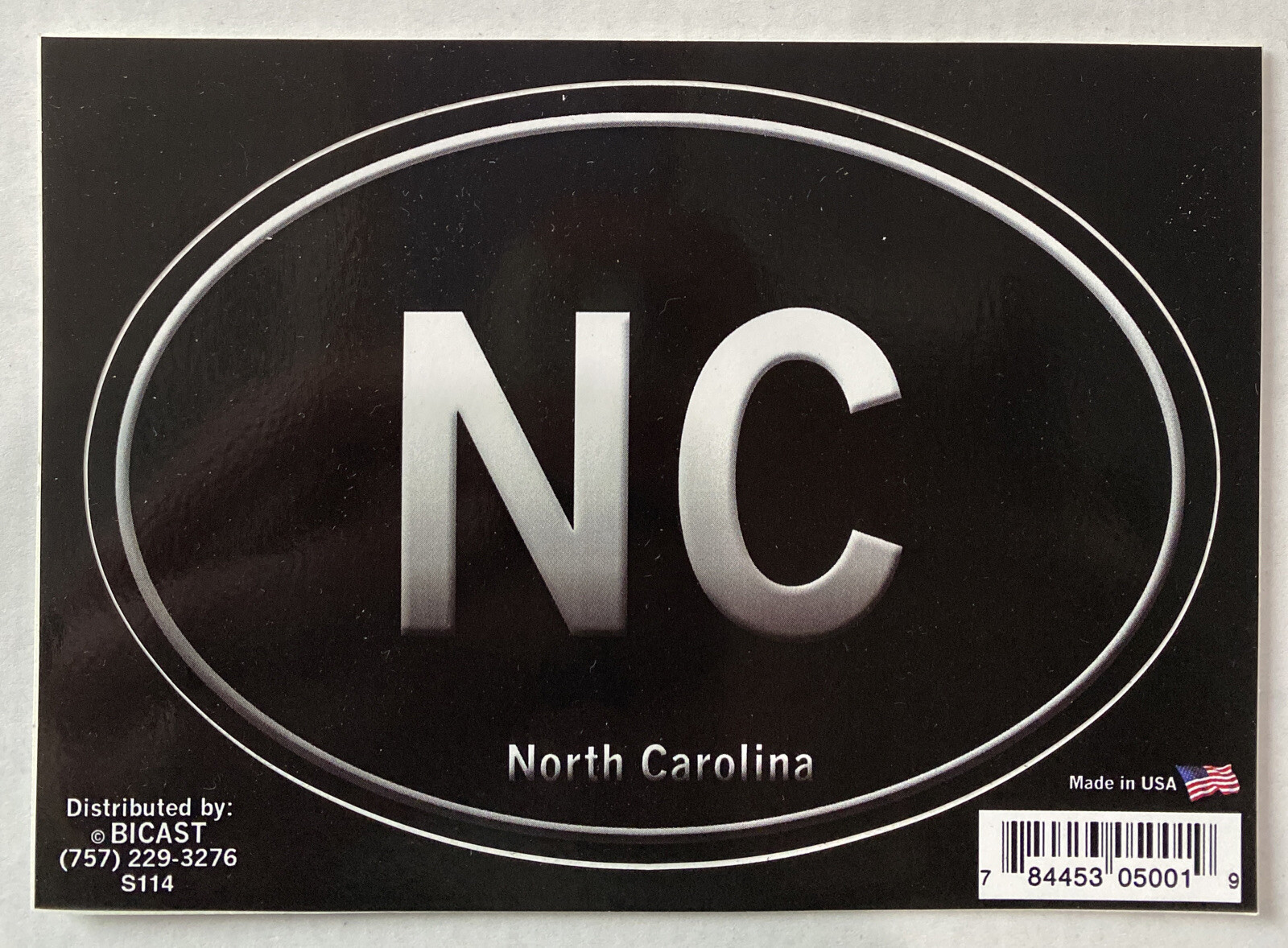 NC North Carolina Sticker 5 1/4” X 3 1/2”
